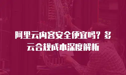 阿里云内容安全便宜吗？多云合规成本深度解析