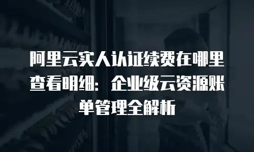 阿里云实人认证续费在哪里查看明细：企业级云资源账单管理全解析