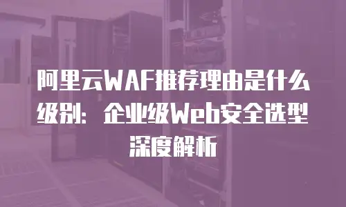 阿里云WAF推荐理由是什么级别：企业级Web安全选型深度解析