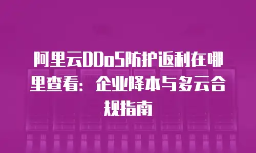阿里云DDoS防护返利在哪里查看：企业降本与多云合规指南
