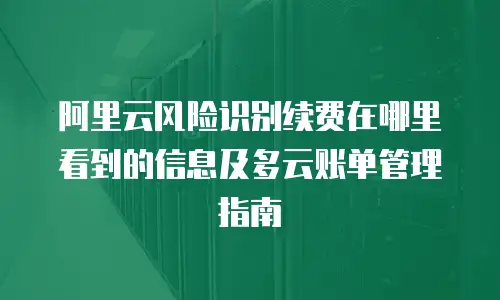 阿里云风险识别续费在哪里看到的信息及多云账单管理指南