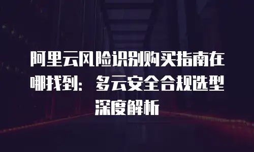阿里云风险识别购买指南在哪找到：多云安全合规选型深度解析