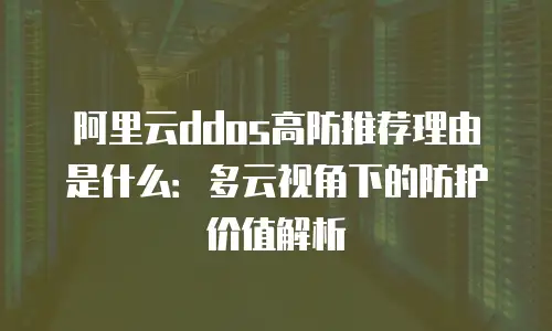 阿里云ddos高防推荐理由是什么：多云视角下的防护价值解析