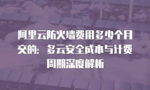 阿里云防火墙费用多少个月交的：多云安全成本与计费周期深度解析