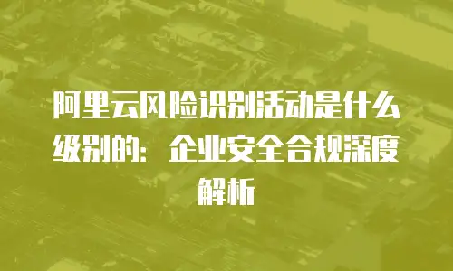 阿里云风险识别活动是什么级别的：企业安全合规深度解析