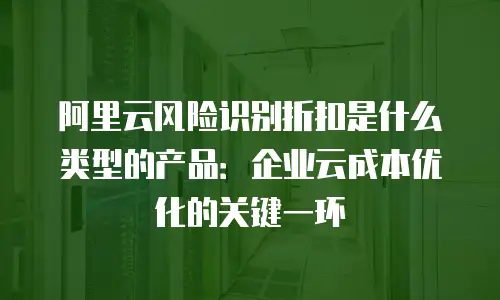 阿里云风险识别折扣是什么类型的产品：企业云成本优化的关键一环