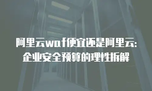 阿里云waf便宜还是阿里云：企业安全预算的理性拆解
