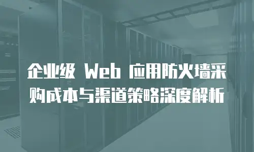 企业级 Web 应用防火墙采购成本与渠道策略深度解析