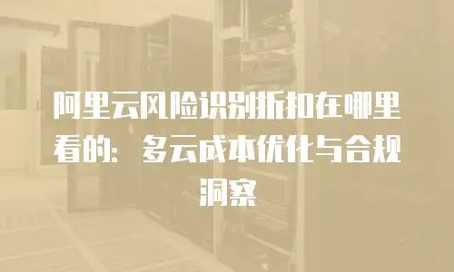 阿里云风险识别折扣在哪里看的：多云成本优化与合规洞察