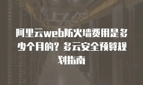 阿里云web防火墙费用是多少个月的？多云安全预算规划指南