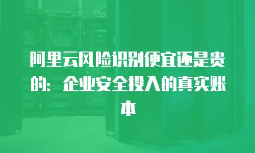 阿里云风险识别便宜还是贵的：企业安全投入的真实账本