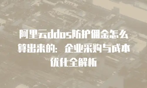 阿里云ddos防护佣金怎么算出来的：企业采购与成本优化全解析