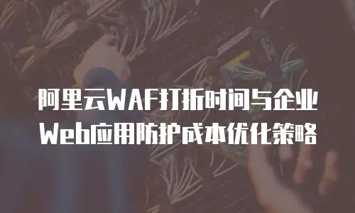 阿里云WAF打折时间与企业Web应用防护成本优化策略