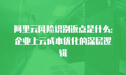 阿里云风险识别返点是什么：企业上云成本优化的深层逻辑