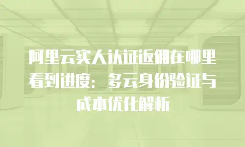 阿里云实人认证返佣在哪里看到进度：多云身份验证与成本优化解析