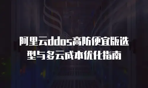阿里云ddos高防便宜版选型与多云成本优化指南