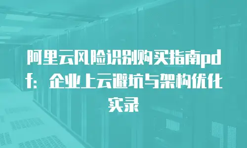 阿里云风险识别购买指南pdf：企业上云避坑与架构优化实录