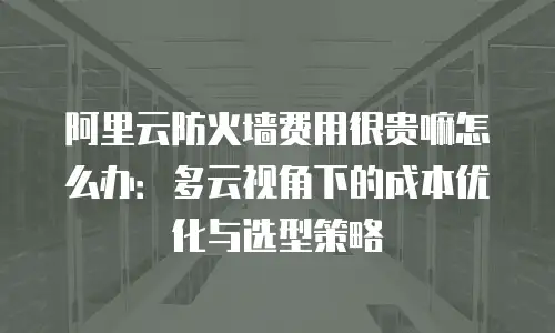 阿里云防火墙费用很贵嘛怎么办：多云视角下的成本优化与选型策略