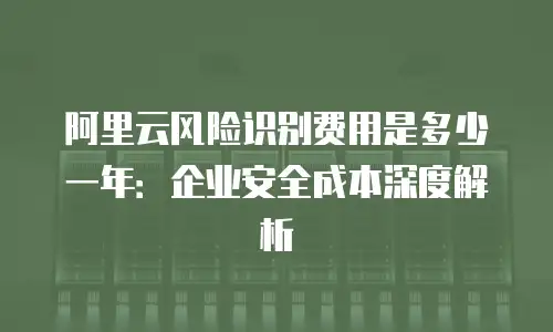 阿里云风险识别费用是多少一年：企业安全成本深度解析