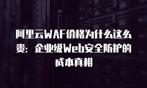 阿里云WAF价格为什么这么贵：企业级Web安全防护的成本真相