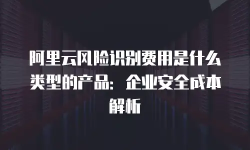 阿里云风险识别费用是什么类型的产品：企业安全成本解析