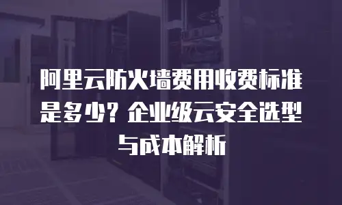 阿里云防火墙费用收费标准是多少？企业级云安全选型与成本解析