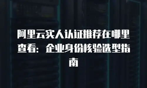 阿里云实人认证推荐在哪里查看：企业身份核验选型指南