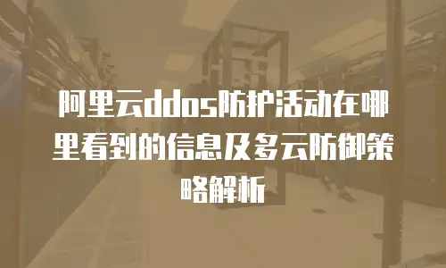 阿里云ddos防护活动在哪里看到的信息及多云防御策略解析