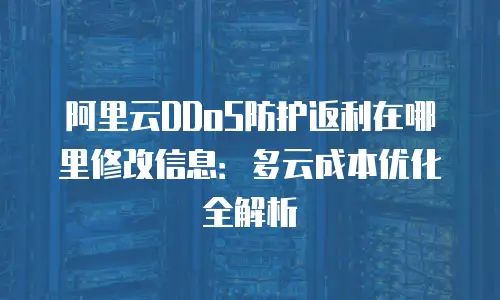 阿里云DDoS防护返利在哪里修改信息：多云成本优化全解析
