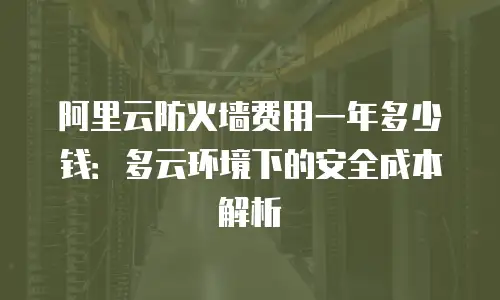 阿里云防火墙费用一年多少钱：多云环境下的安全成本解析