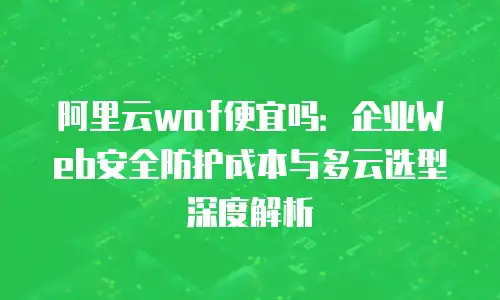 阿里云waf便宜吗：企业Web安全防护成本与多云选型深度解析