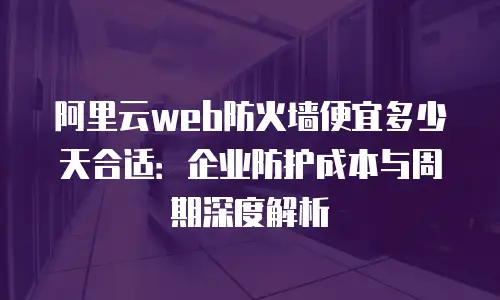 阿里云web防火墙便宜多少天合适：企业防护成本与周期深度解析