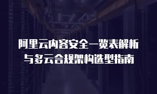 阿里云内容安全一览表解析与多云合规架构选型指南