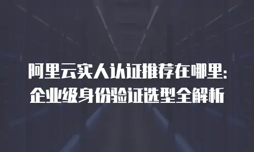 阿里云实人认证推荐在哪里：企业级身份验证选型全解析