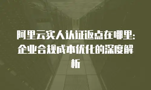 阿里云实人认证返点在哪里：企业合规成本优化的深度解析