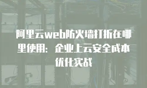 阿里云web防火墙打折在哪里使用：企业上云安全成本优化实战