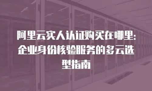 阿里云实人认证购买在哪里：企业身份核验服务的多云选型指南