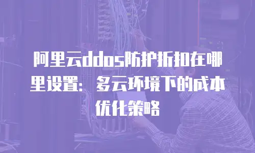 阿里云ddos防护折扣在哪里设置：多云环境下的成本优化策略
