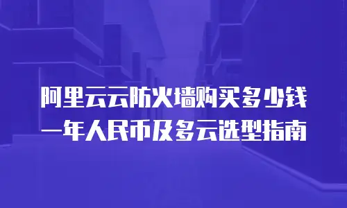阿里云云防火墙购买多少钱一年人民币及多云选型指南