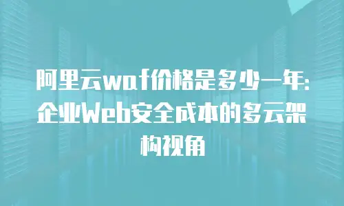 阿里云waf价格是多少一年：企业Web安全成本的多云架构视角