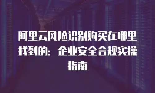 阿里云风险识别购买在哪里找到的：企业安全合规实操指南