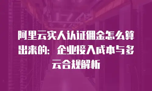 阿里云实人认证佣金怎么算出来的：企业接入成本与多云合规解析