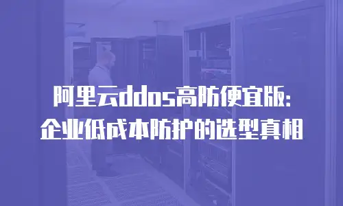 阿里云ddos高防便宜版：企业低成本防护的选型真相