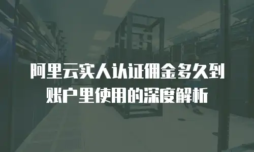 阿里云实人认证佣金多久到账户里使用的深度解析