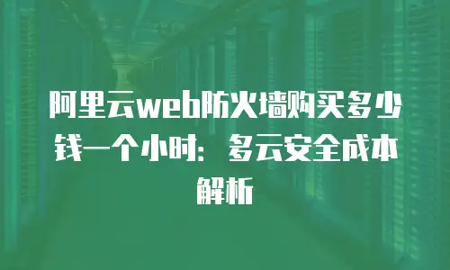 阿里云web防火墙购买多少钱一个小时：多云安全成本解析