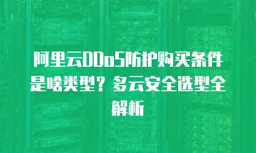 阿里云DDoS防护购买条件是啥类型？多云安全选型全解析