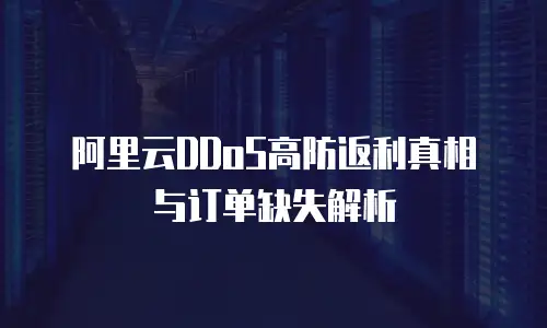阿里云DDoS高防返利真相与订单缺失解析