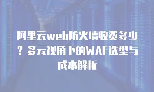 阿里云web防火墙收费多少？多云视角下的WAF选型与成本解析