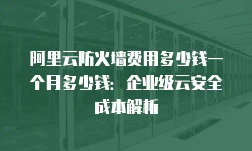 阿里云防火墙费用多少钱一个月多少钱：企业级云安全成本解析