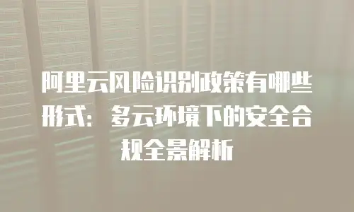 阿里云风险识别政策有哪些形式：多云环境下的安全合规全景解析
